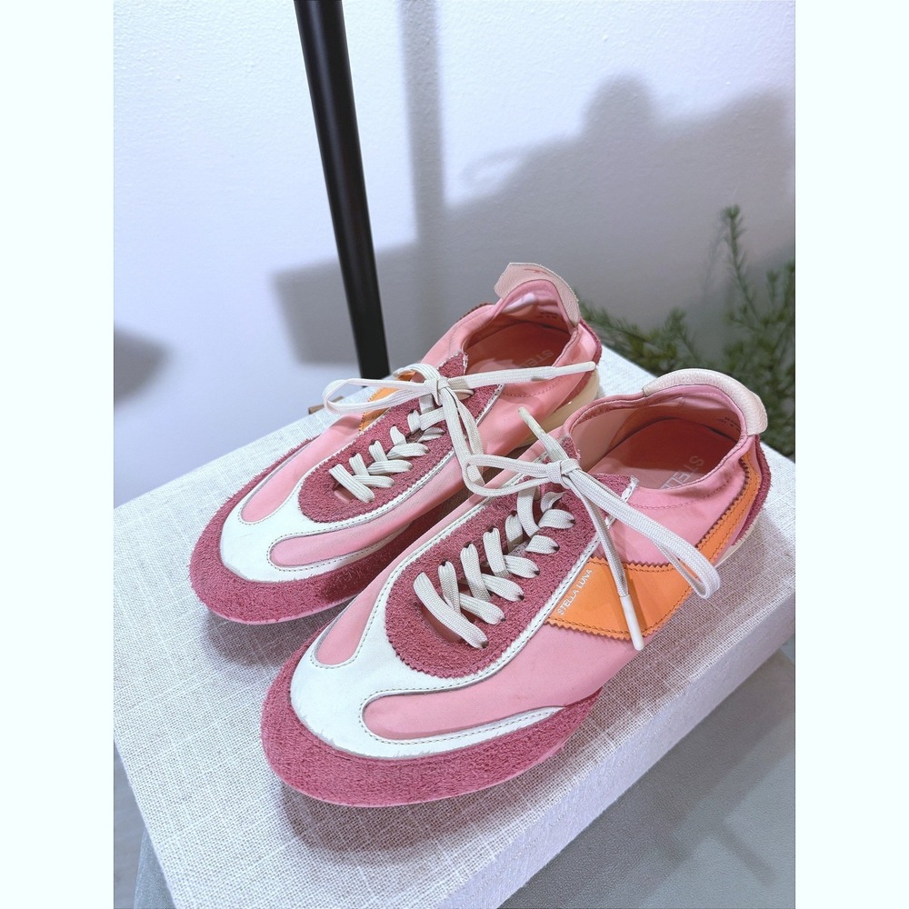 Stella Luna retro trainers pink suede orange designer fun colorful sneakers 8 gc